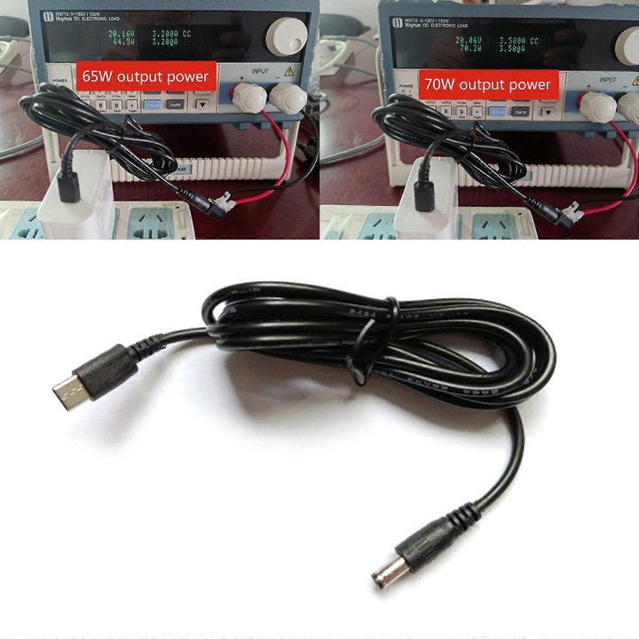 Cablu adaptor TypeC la PD pentru laptop 65W 20V 2m negru
