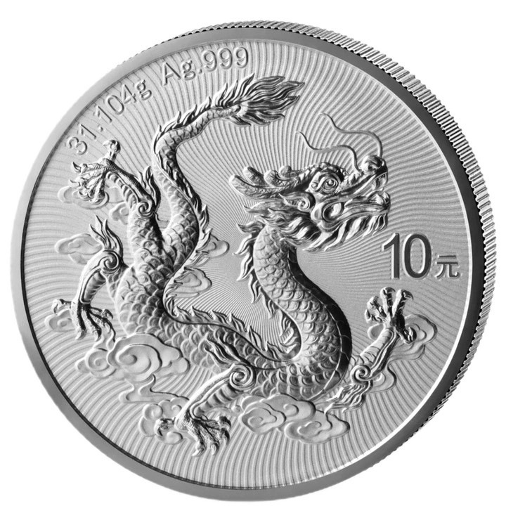 Moneda Argint Chinese Dragon 2026, 1 oz, 31, 1 g, puritate 999