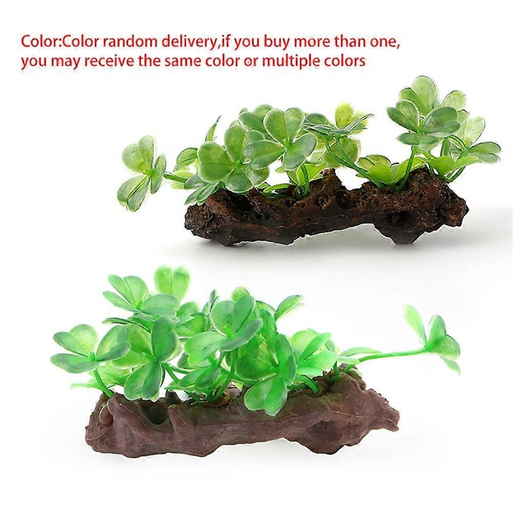 Plante artificiale acvariu plastic 14cm multicolor