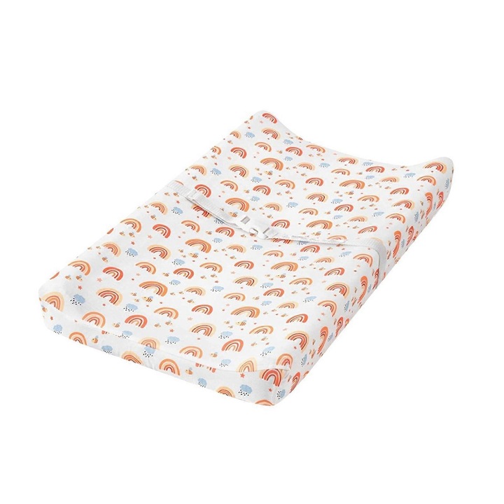 Husa pentru saltea schimbat scutece, material moale, elastica, 16x32cm, alb