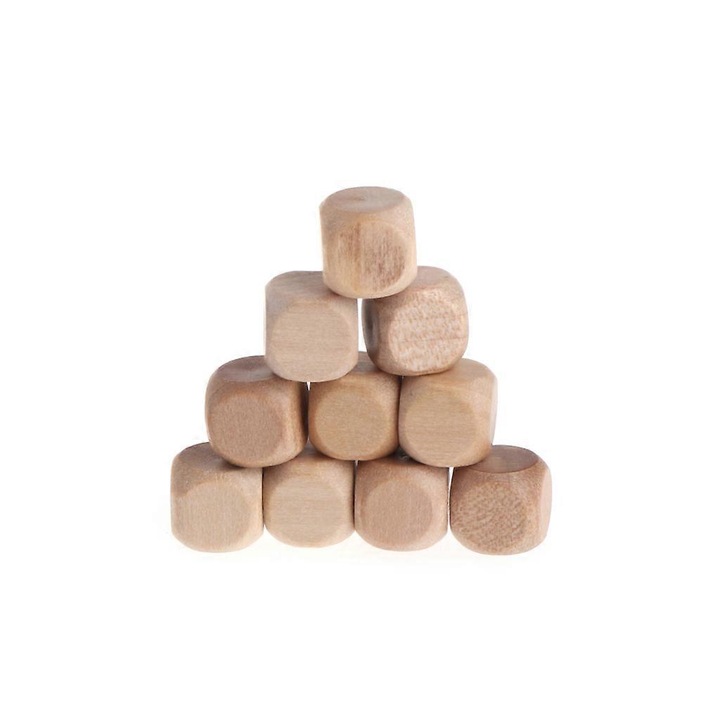 Fakockák, 10 db-os készlet, 10x10mm, fa színű