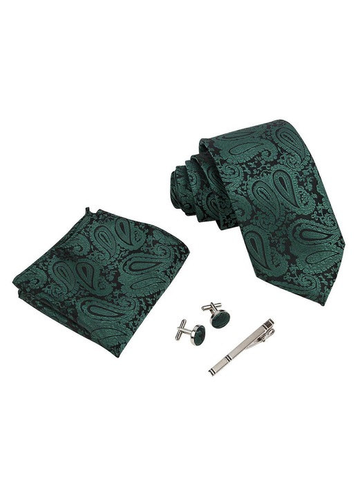 Set cravata barbati 5in1 poliester matase multicolor 145x8cm