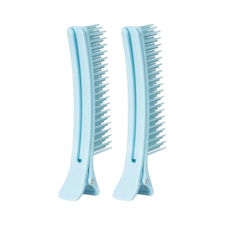 Set 2 cleme par, albastru, S/L, ABS
