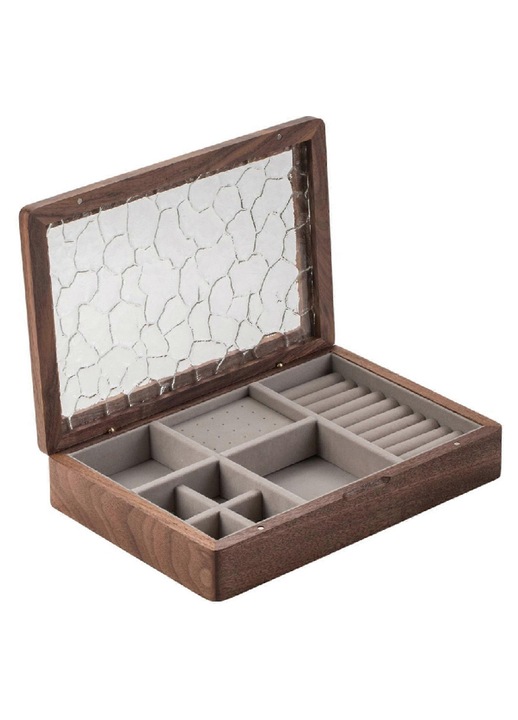 Többszínű hordozható fa ékszerdoboz 18x10x6.5cm vagy 24x16.5x5cm
