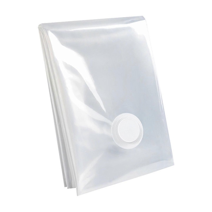 Sac vidat pentru depozitare haine si lenjerie, transparent, set, 40x60x2cm-100x80x2cm