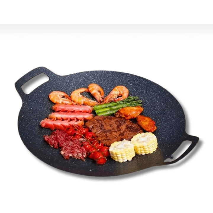 Plita Japoneza Antiaderenta, Durabila si Usor de Curatat, Aluminiu de cea mai buna calitate, 33 CM Diametru