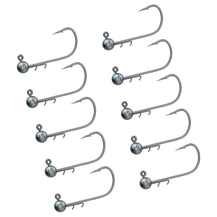 Készlet 10 db carlige jig fej többszínű 0.6x1x1.8x2.7g szénacél