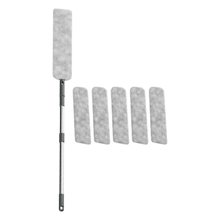 Set mop telescopic pentru praf, microfibra lavabila, multicolor, 107x157cm