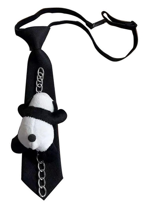 Cravata panda copii multicolor 26cm polyester