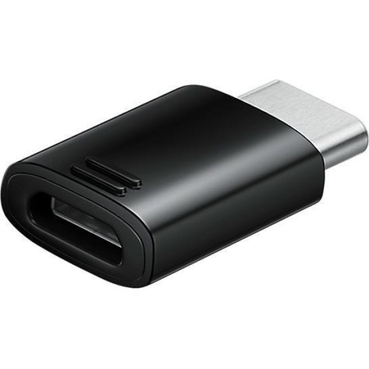 Eredeti Samsung micro-USB-ről USB-C-re átalakító/adapter EE-GN930BB, Fekete (Bulk)