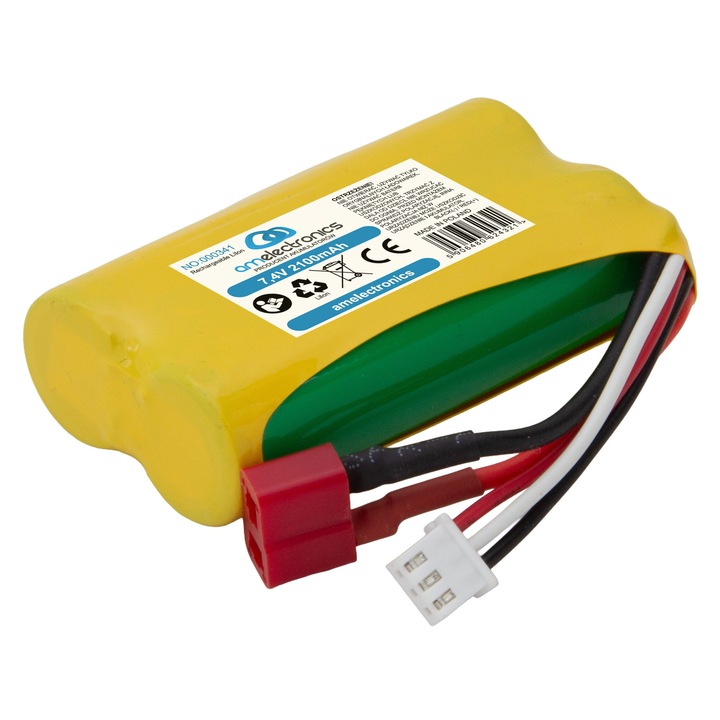 Acumulator Li-Ion AM Electronics 7,4V 2100mAh 2S pentru modele RC, compatibil WL912