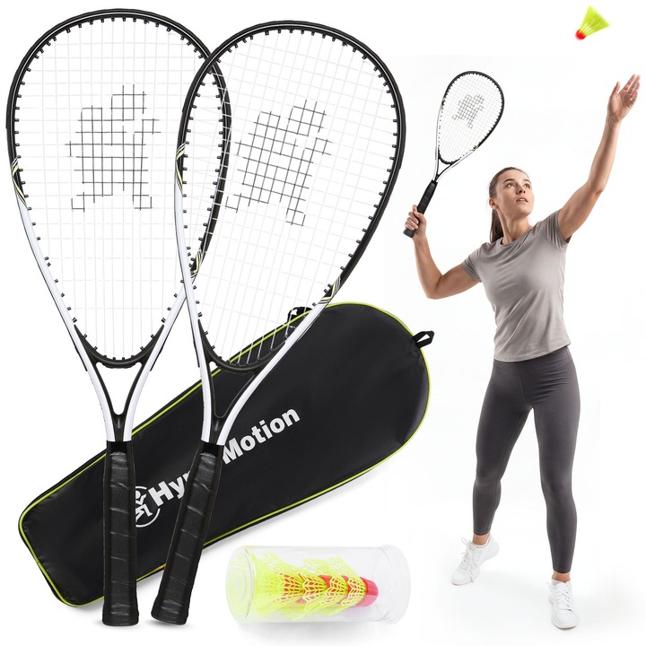 Speed Badminton HyperMotion HYP114 BDM SPEED szett, 2 alumínium ütő, 5 tollaslabda, hordtáska, Crossminton