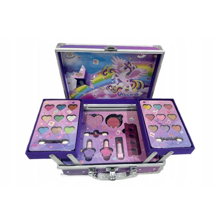 Set de cosmetice pentru fete, Pan i Pani Gadżet, trusa de machiaj cu unicorn, multicolor, 3 ani+