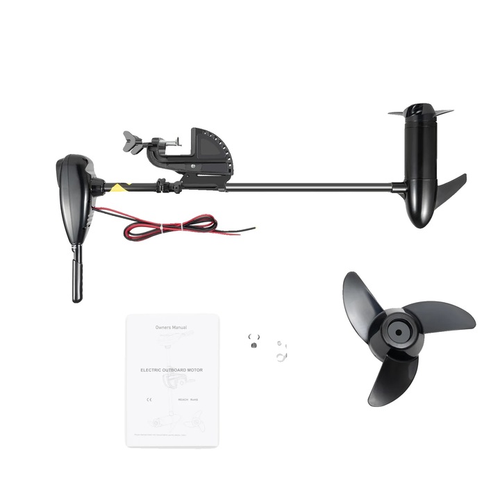 Elektromos csónakmotor 800W, fekete, 13.12ft x 4.92ft, alumínium és ABS