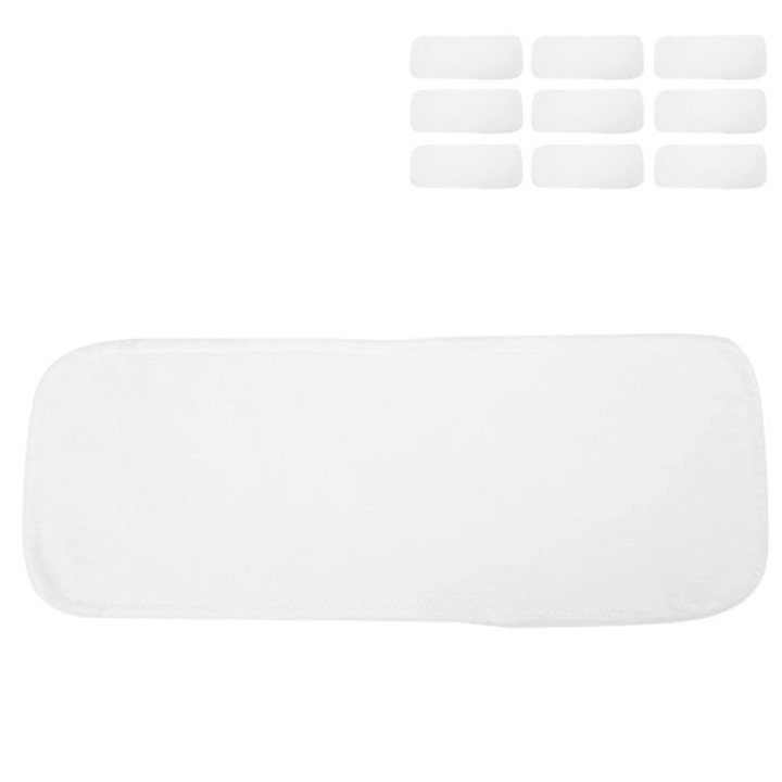 Set 10 scutece refolosibile din microfibra alb 33x13cm