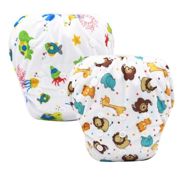 Scutece de inot reutilizabile, set 2 buc, impermeabile, multicolor, marimi multiple