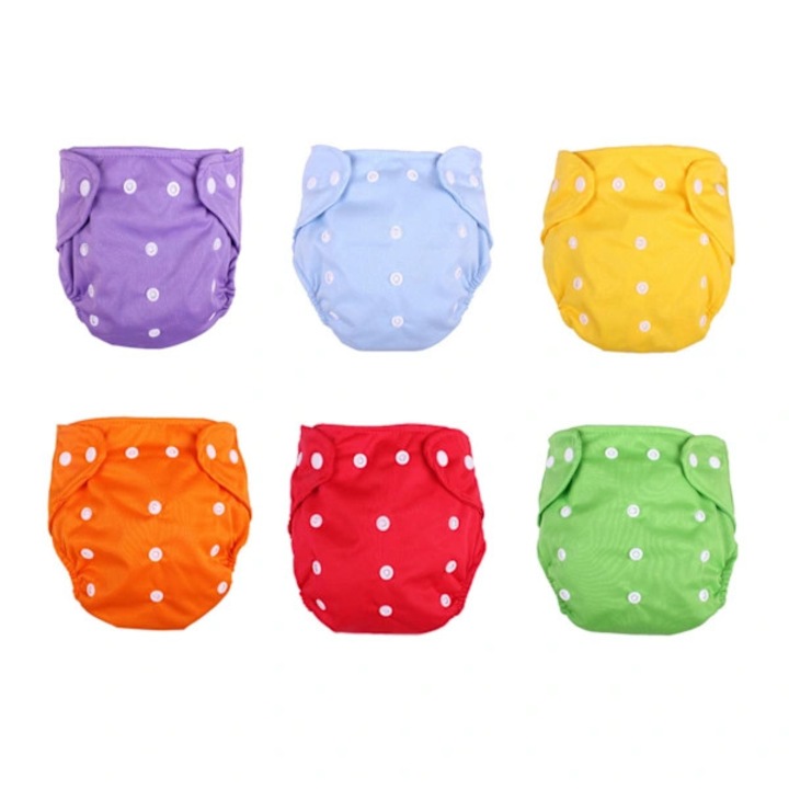Set 6 scutece textile pentru bebelusi, ajustabile, moi, impermeabile, 18x18x1cm