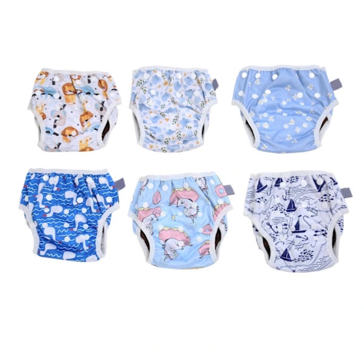 Set 6 scutece inot bebelusi reutilizabile impermeabile multicolor marime universala