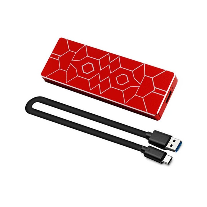 Hard disk extern, 16TB, USB 3.0, Rosu, portabil
