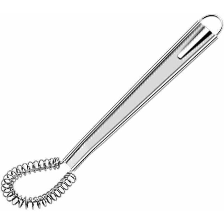 Fouet spiralat inox mini amestecator argintiu 20cm