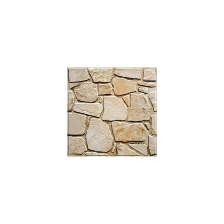 3D dekoratív falpanelek kő-tégla hatással, 12 darabos szett, PVC, 30x30cm, vízálló