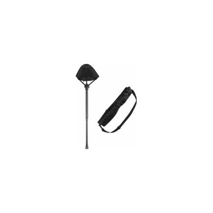Scaun pliant reglabil, portabil, aluminiu, 3 niveluri, 340g, 125kg, negru