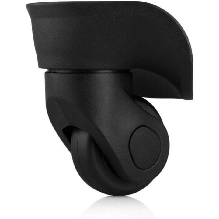 Set 2 roti universale troler cauciuc rezistent uzura negru
