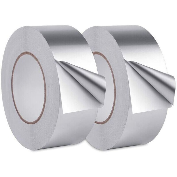 Alumínium ragasztószalag 20x3cm, 2 tekercses készlet, ezüst