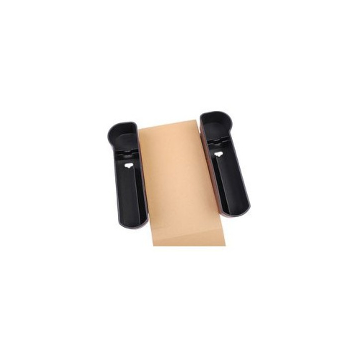 2 db autós italtartó szett, PU bőr, kihúzható, fekete, 9.5cm