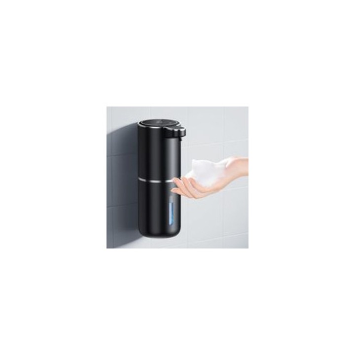 Automata habszappan adagoló 380ml fekete USB falra-asztalra szerelhető