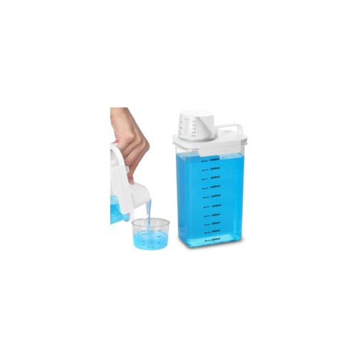 Adagoló mosószer 2300ml adagolópohárral, légmentesen záródó, átlátszó, multifunkcionális