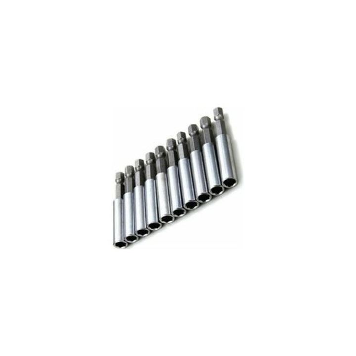 Set 10 piese extensie magnetica pentru surubelnita 1/4 inch hexagonal