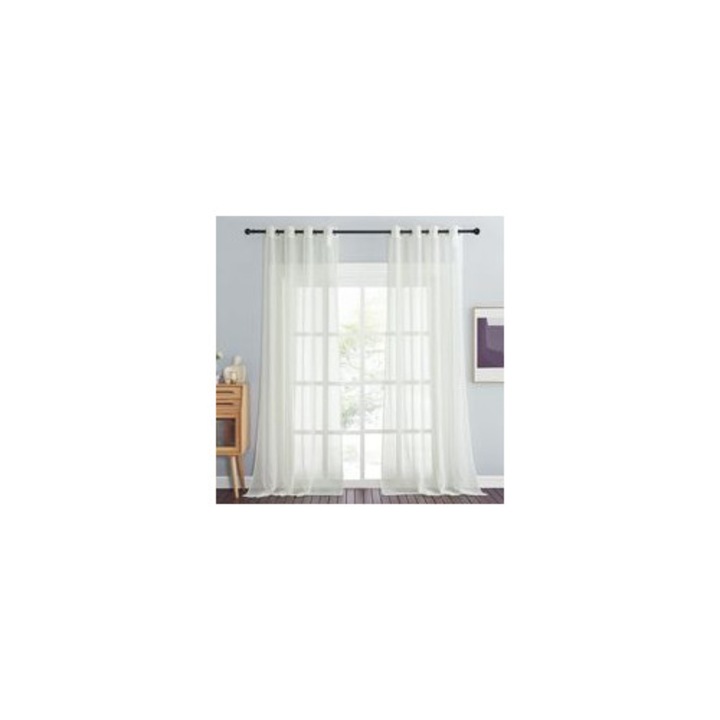 Voile függönyszett, 2 darabos, bézs, 137x244cm, 100% poliészter hatású