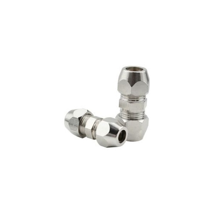 2 db nikkelezett réz kompressziós csatlakozó készlet 8x34mm ezüst