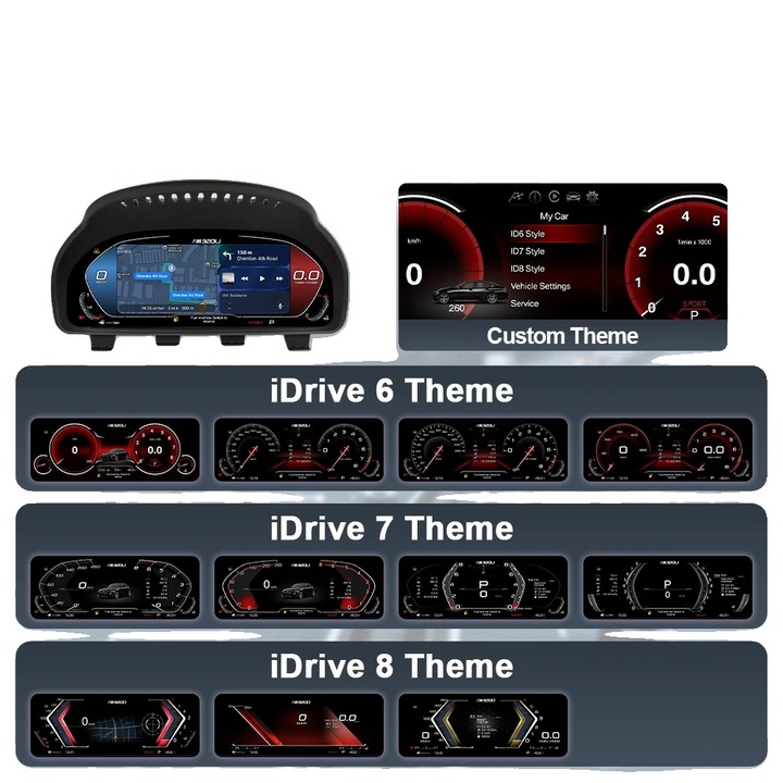 Display digital auto, CarPlay Multi-UI, plastic, 3kg