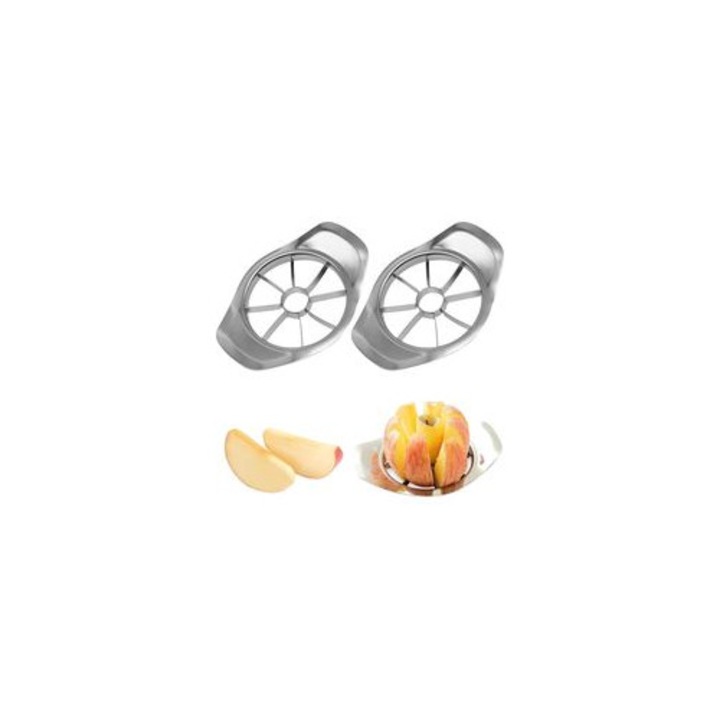 Set 2 feliatoare mere si pere, 8 lame, inox, 9cm