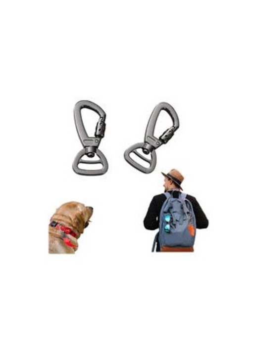 Forgó kulcstartó kutyanyakörvhöz, karabiner, D alakú, fém