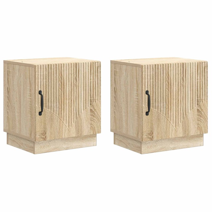 Noptiera 2 pcs, vidaXL, Stejar Sonoma 43 x 34 5 x 47 cm Lemn prelucrat
