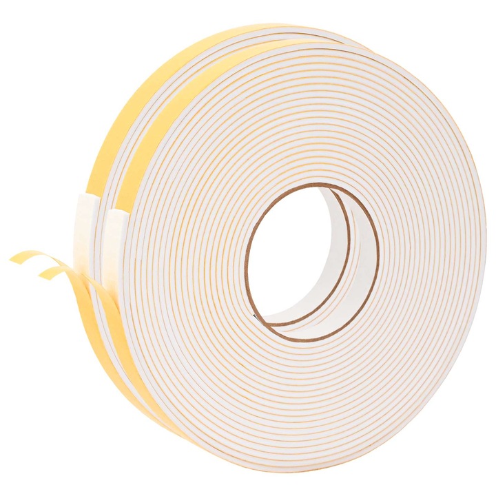 Самоотлепваща се пяна лента 2 pcs, vidaXL, Бяло 15mm x 10m CR пяна