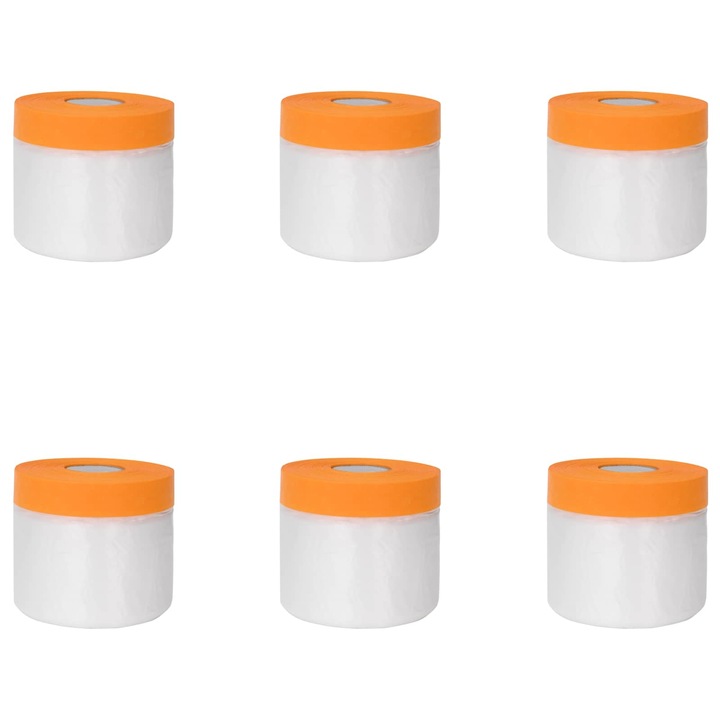 Калъф за прах с лепилна лента 6 pcs, vidaXL, Прозрачен 55 x 3300 см HDPE
