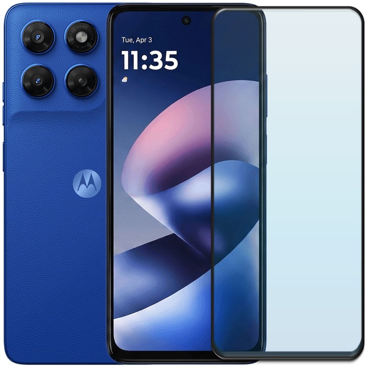Folie din sticla securizata pentru Motorola Moto G37 Power, HAMSTERBOX Glass Shield, Protectie completa ecran, Full face, Aplicare rapida, Case Friendly, Transparenta