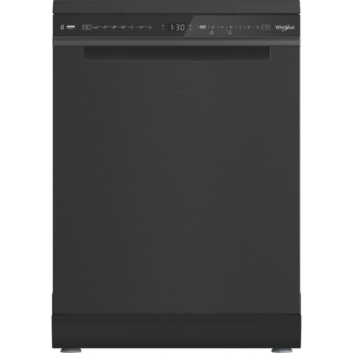 Mosogatógép, Whirlpool W8F HS61BS, Szabadonálló, 8 Program, 15 Teríték, (A), Fekete