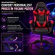 Scaun Gaming Ergonomic KD Home® ShadowStrike GX1, 2 Seturi Roti Incluse, din Piele Ecologica, Suport Lombar, Perna Tetiera, Spatar Rabatabil 165°, Pana la 140 kg, Mecanism Tilt, Rosu