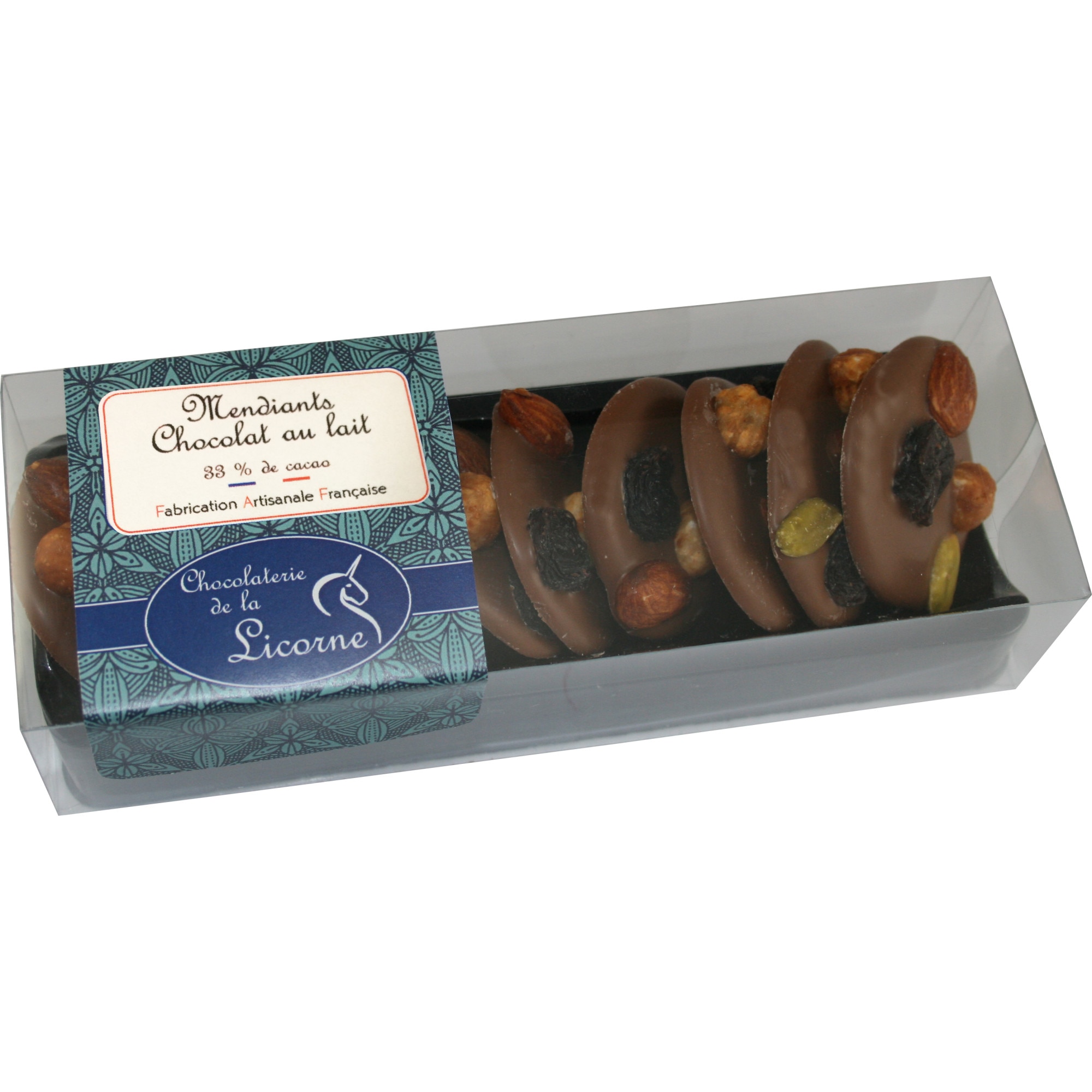 Ciocolata cu lapte decorata cu fructe uscate Mendiants 100g