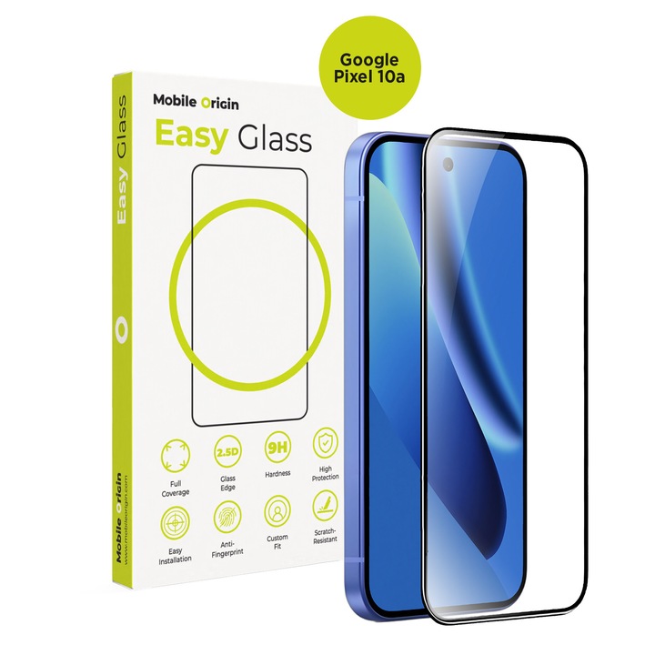Folie sticla securizata Mobile Origin EasyGlass compatibila cu Google Pixel 10a, Transparent