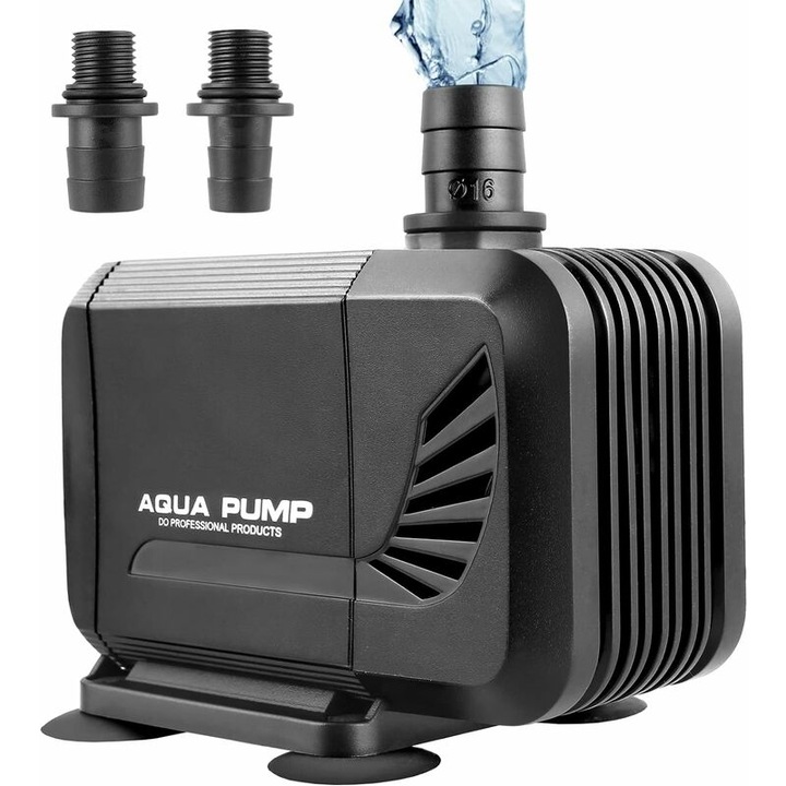 Потопяема водна помпа 15W 1500L/H, безшумна мини помпа, помпа за аквариум, 13/16mm, височина на изпомпване 1.6m, амфибийна водна помпа за езера и аквариуми, маркуч 1.5m