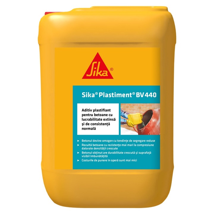 Sika® Plastiment®, BV-440 Aditiv plastifiant pentru beton cu aplicabilitate universala 5Kg
