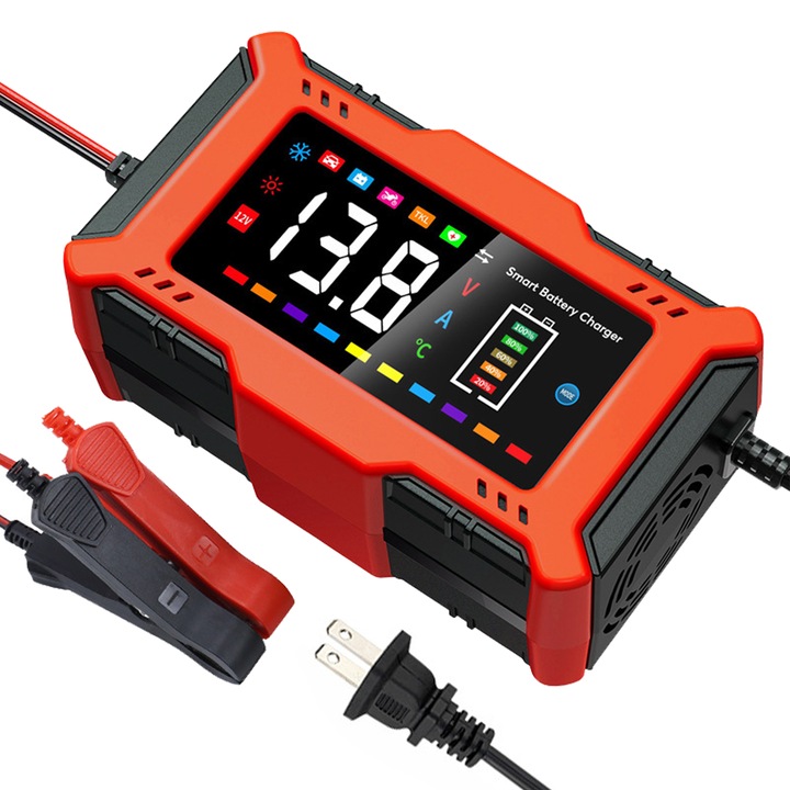 Incarcator inteligent DATOUBOSS 12V/24V pentru AGM/GEL/EFB /Ciclu profund /WET /acid plumb /LiFePO4