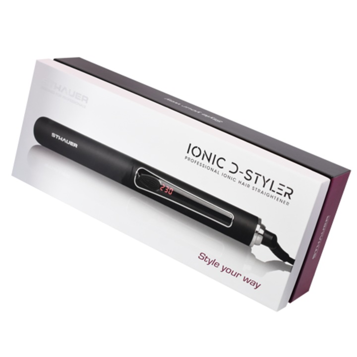 Преса за изправяне на коса Xanitalia D-Styler Pro, бърза, защита, черна