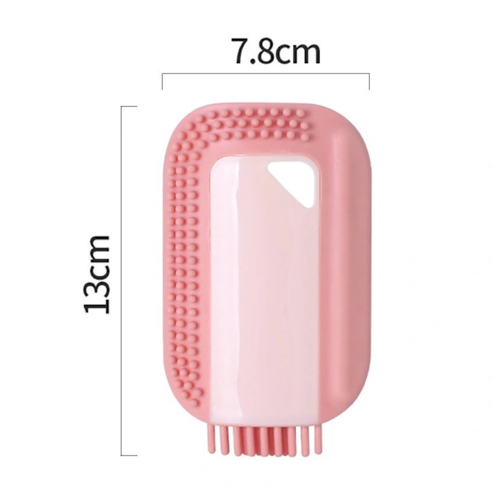 Set 2 perii curatare baie silicon roz 7.8x13cm